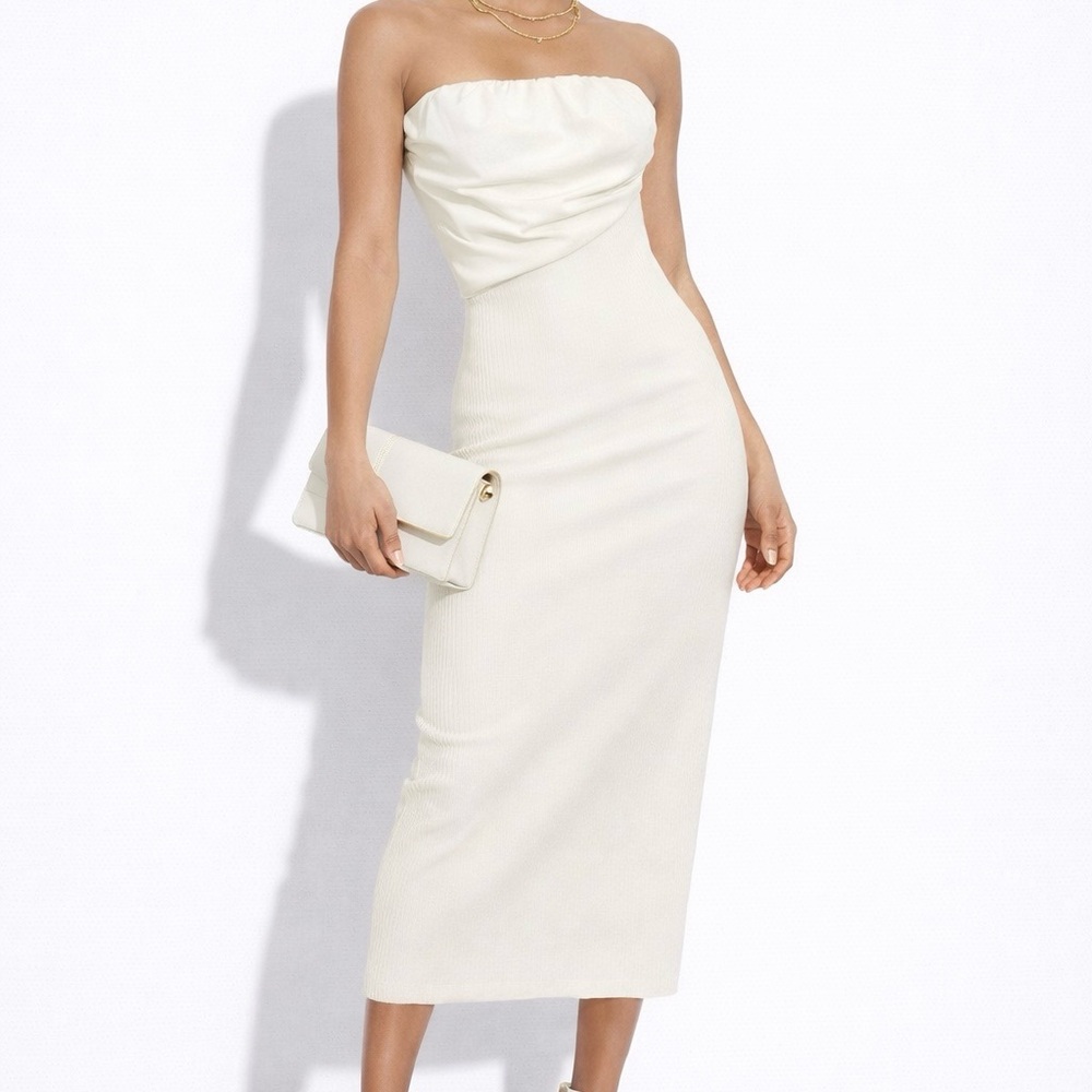 ZARA Strapless Dress NWT Off Shoulder Vacation Travel Summer Cruise Ribbed